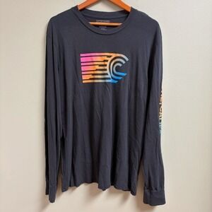 Outerknown Mens Long Sleeve Organic Cotton Shirt Size XL Logo Surf Beach Casual